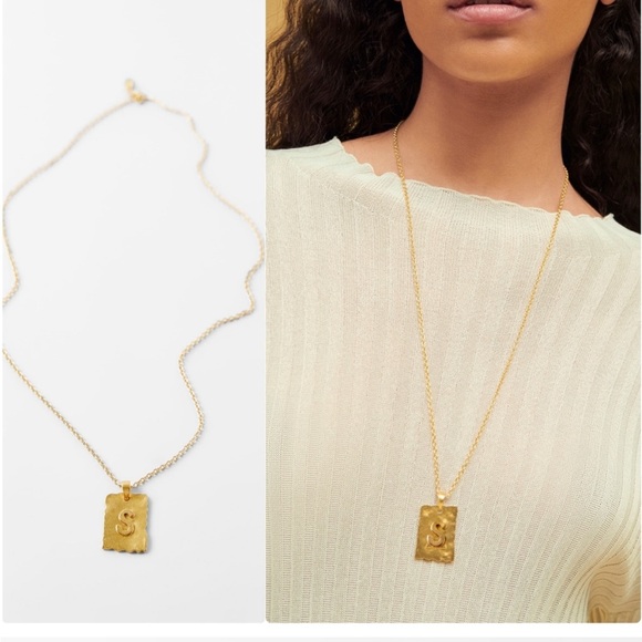 Zara Letter G Brass Necklace & Pendant. New in Box - Picture 6 of 6